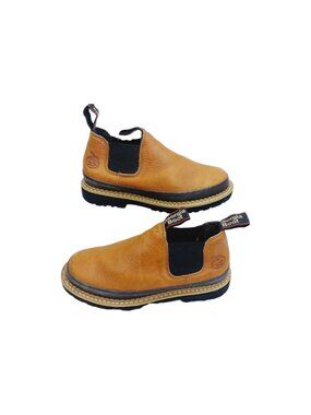 Georgia Boot Men's Tan Black Giant Revamp Romeo Slip-On Leather Work Boots Sz 8
